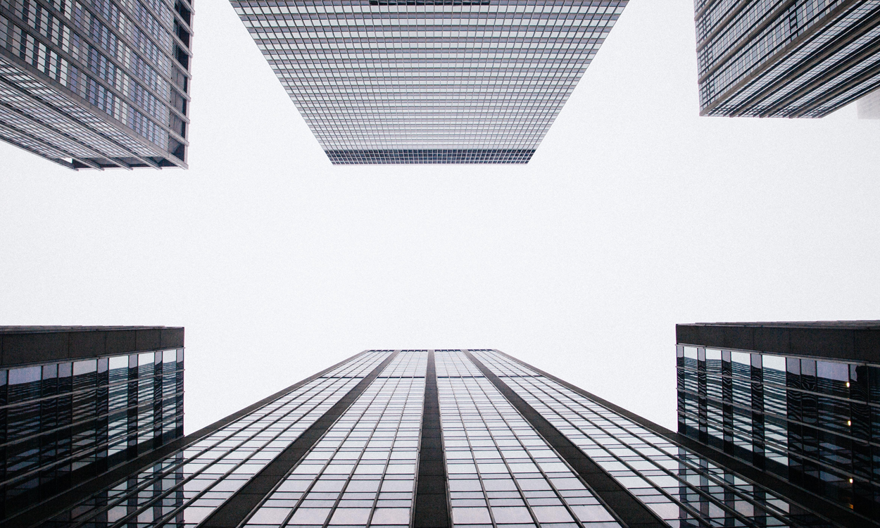 Worm's eye view of skyscrapers